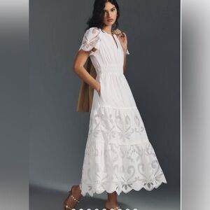 Anthropologie Somerset Maxi Dress Cutwork Edition Large NWOT